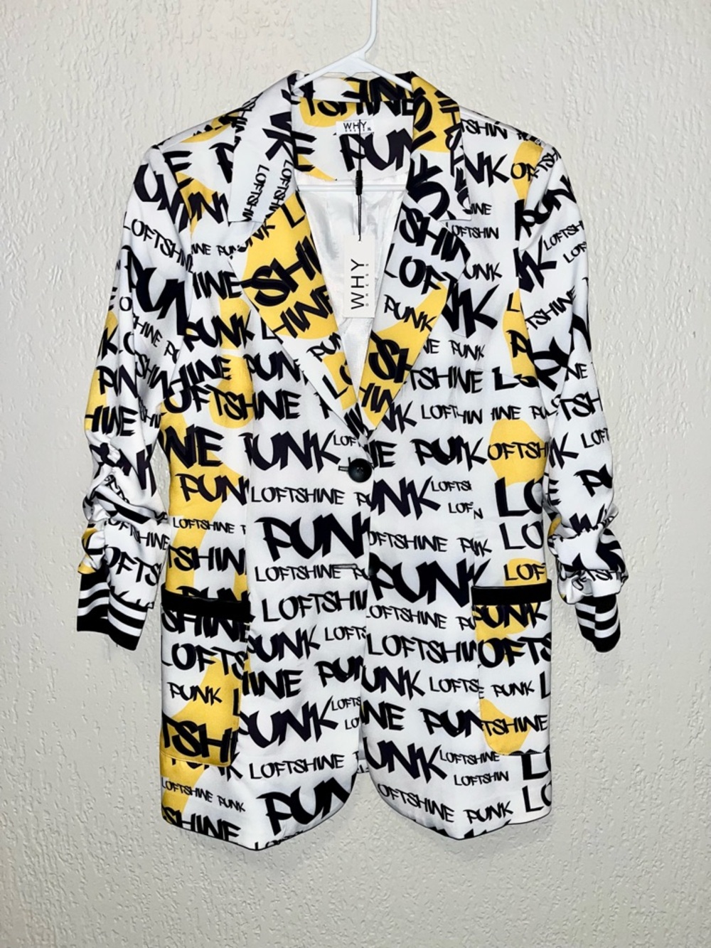 WHY DRESS 'PUNK' Graphic Blazer. SZ- XL